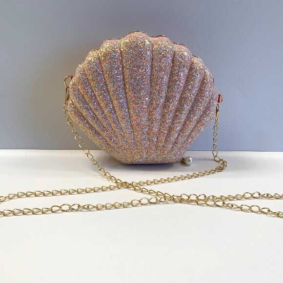 Glam Clam / Sparkle Seashell Crossbody Handbag /Pink- NWT - Picture 6 of 13